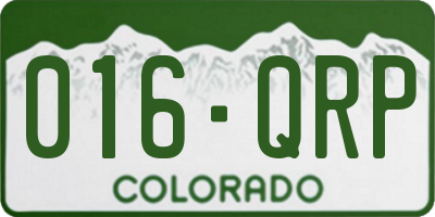CO license plate 016QRP