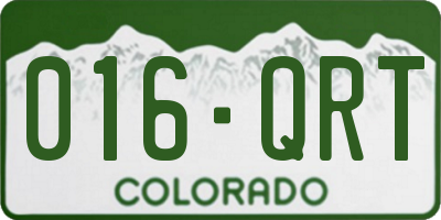 CO license plate 016QRT
