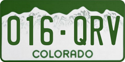 CO license plate 016QRV