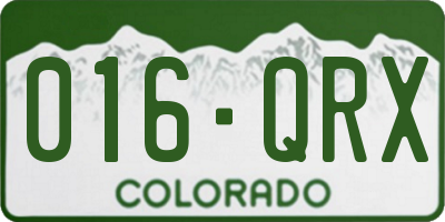 CO license plate 016QRX