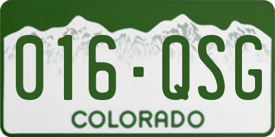 CO license plate 016QSG