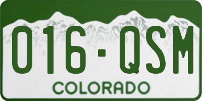CO license plate 016QSM