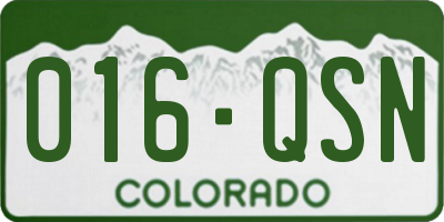 CO license plate 016QSN