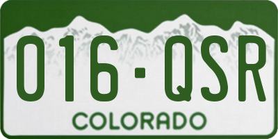 CO license plate 016QSR