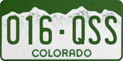 CO license plate 016QSS