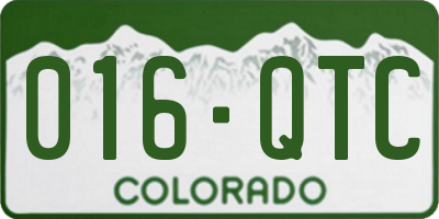 CO license plate 016QTC