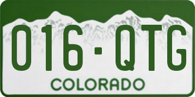 CO license plate 016QTG