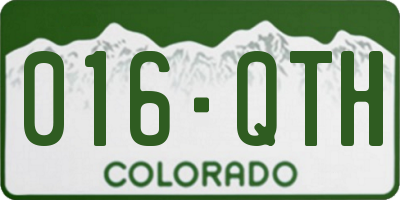 CO license plate 016QTH