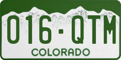 CO license plate 016QTM