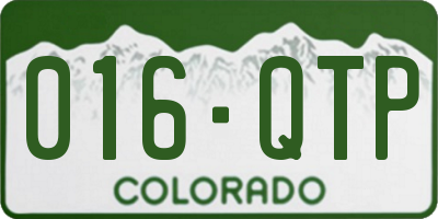 CO license plate 016QTP