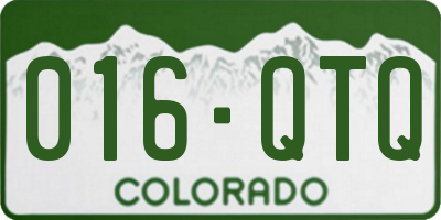 CO license plate 016QTQ