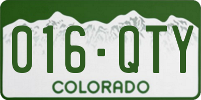 CO license plate 016QTY