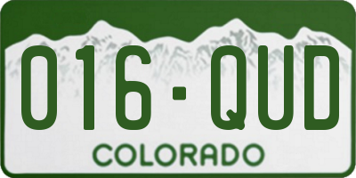 CO license plate 016QUD