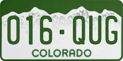CO license plate 016QUG