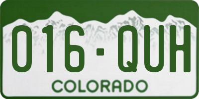 CO license plate 016QUH