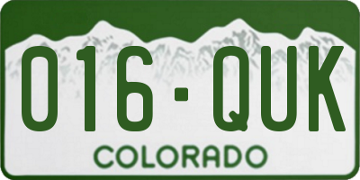 CO license plate 016QUK