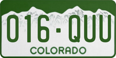 CO license plate 016QUU