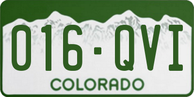 CO license plate 016QVI
