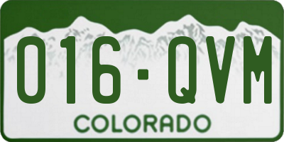 CO license plate 016QVM