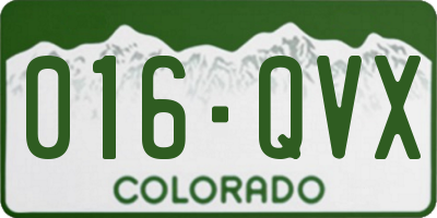 CO license plate 016QVX