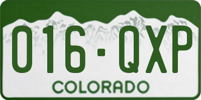 CO license plate 016QXP