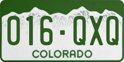 CO license plate 016QXQ