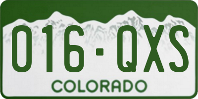 CO license plate 016QXS
