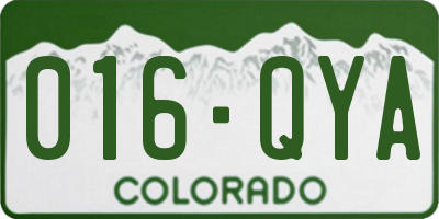 CO license plate 016QYA