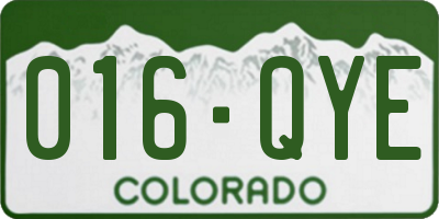 CO license plate 016QYE