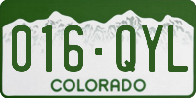CO license plate 016QYL