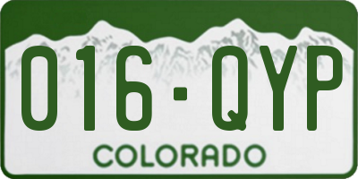 CO license plate 016QYP