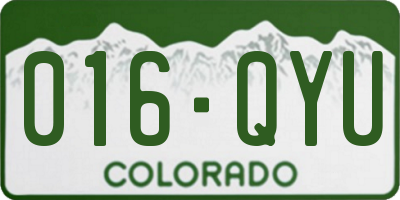 CO license plate 016QYU