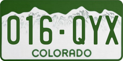 CO license plate 016QYX