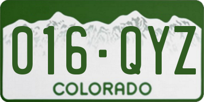 CO license plate 016QYZ