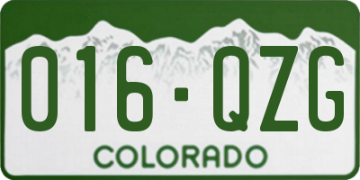 CO license plate 016QZG
