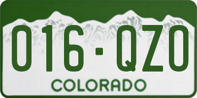 CO license plate 016QZO