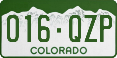 CO license plate 016QZP