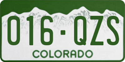 CO license plate 016QZS