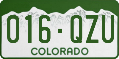 CO license plate 016QZU
