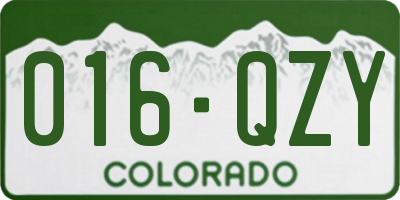 CO license plate 016QZY