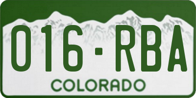 CO license plate 016RBA