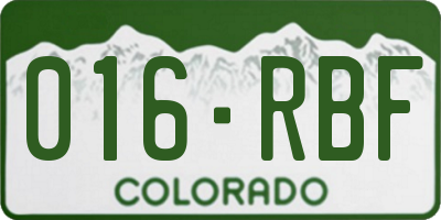 CO license plate 016RBF