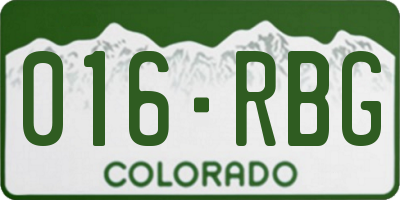 CO license plate 016RBG