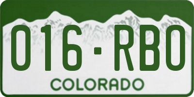 CO license plate 016RBO