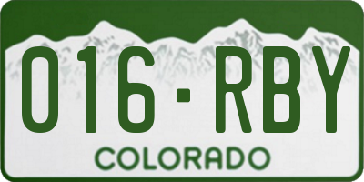 CO license plate 016RBY