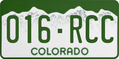 CO license plate 016RCC