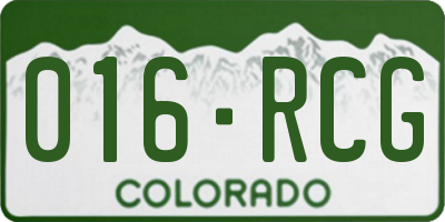 CO license plate 016RCG