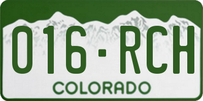 CO license plate 016RCH