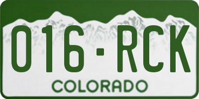 CO license plate 016RCK