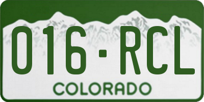 CO license plate 016RCL